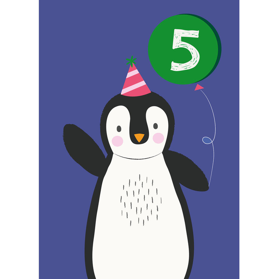 rex-penguin-5th-birthday-card-01