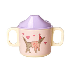 rice-dk-melamine-2-handle-baby-cup-with-animal-print-lavender-rice-babcu-2hdogl-