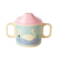 rice-dk-melamine-2-handle-baby-cup-with-swan-print-rice-babcu-2hswa-