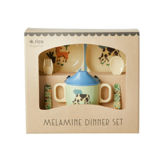 rice-dk-melamine-baby-dinner-set-in-gift-box-blue-farm-print-4-pcs-rice-babox-4zfarb-