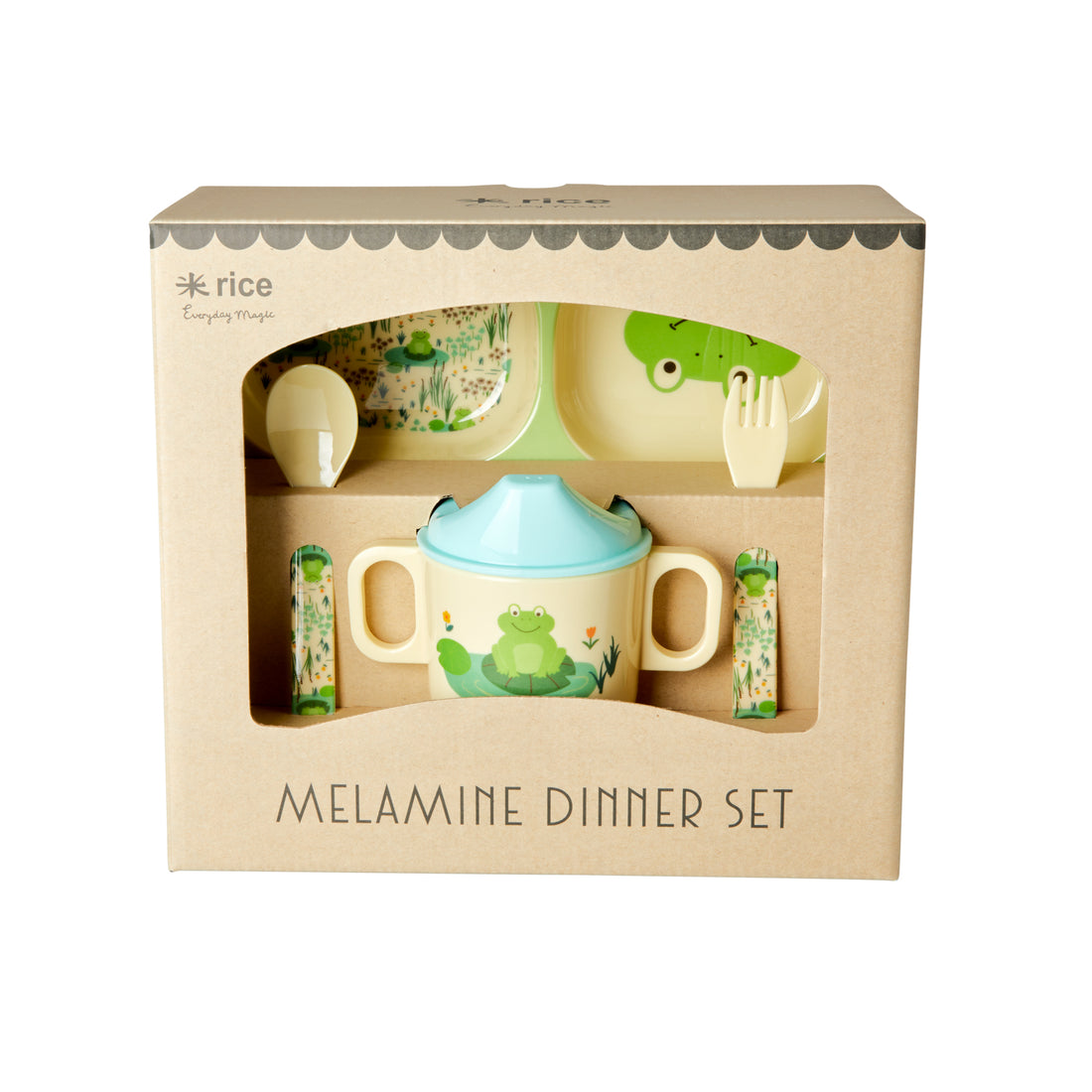 rice-dk-melamine-baby-dinner-set-in-gift-box-frog-print-4-pcs-rice-babox-4zfro-