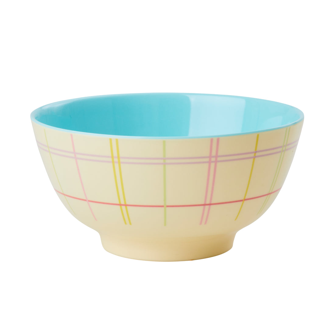 rice-dk-melamine-bowl-with-multicolored-check-print-two-tone-medium-rice-melbw-hs22ch-