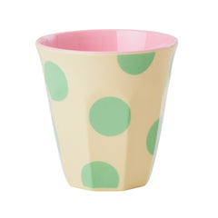 rice-dk-melamine-cup-with-green-dot-print-two-tone-medium-rice-melcu-hs22do-