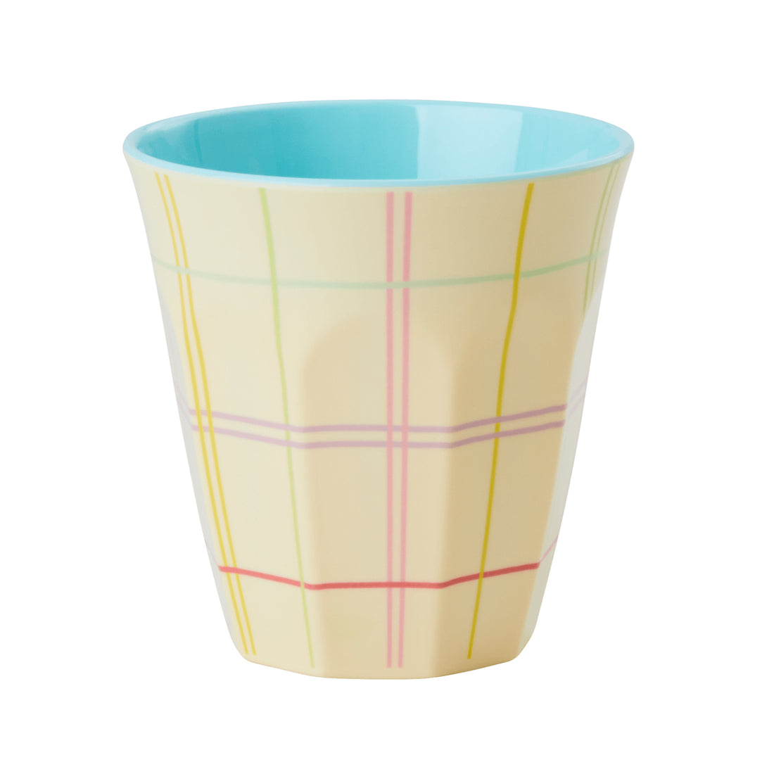 rice-dk-melamine-cup-with-multicolored-check-print-two-tone-medium-rice-melcu-hs22ch-