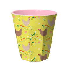 rice-dk-melamine-cup-with-soft-yellow-hen-print-two-tone-medium-rice-melcu-eahesy-