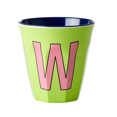 rice-dk-melamine-cup-with-the-letter-w-lime-green-two-tone-medium-rice-melcu-alpwb-01