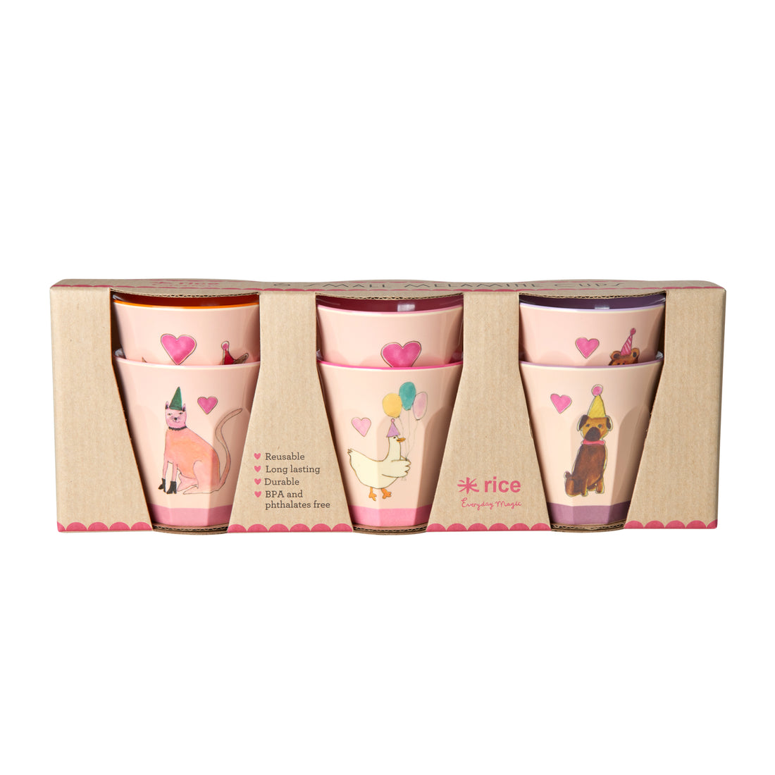 rice-dk-melamine-cups-with-assorted-animals-lavender-prints-small-6-pcs-giftbox-rice-melcu-6zsanil-