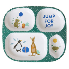 rice-dk-melamine-kids-4-room-plate-with-party-animal-print-green-rice-kipl4-biag-01