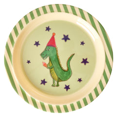 rice-dk-melamine-kids-lunch-plate-with-animal-print-green-rice-kilpl-croco-