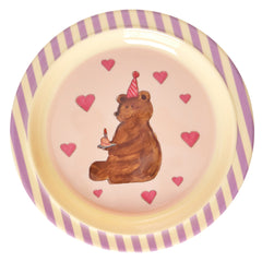 rice-dk-melamine-kids-lunch-plate-with-animal-print-lavender-rice-kilpl-bearl-