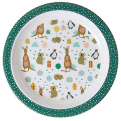 rice-dk-melamine-kids-lunch-plate-with-party-animal-print-green-rice-kilpl-biag-01