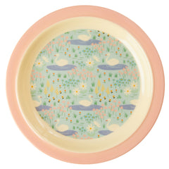 rice-dk-melamine-kids-lunch-plate-with-swan-print-rice-kilpl-swa-