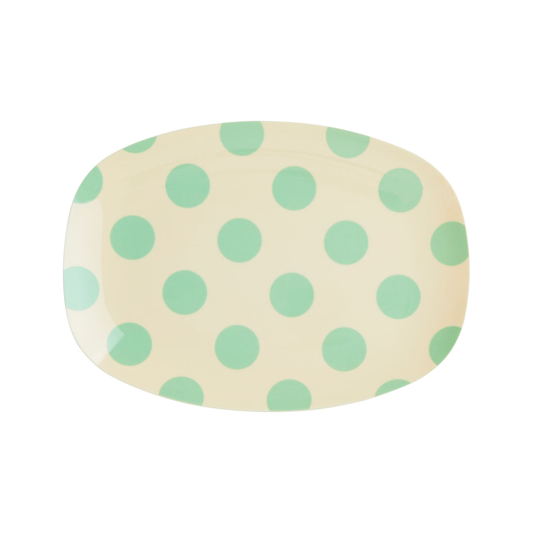rice-dk-melamine-rectangular-plate-with-green-dot-print-small-rice-melcp-rechs22do-