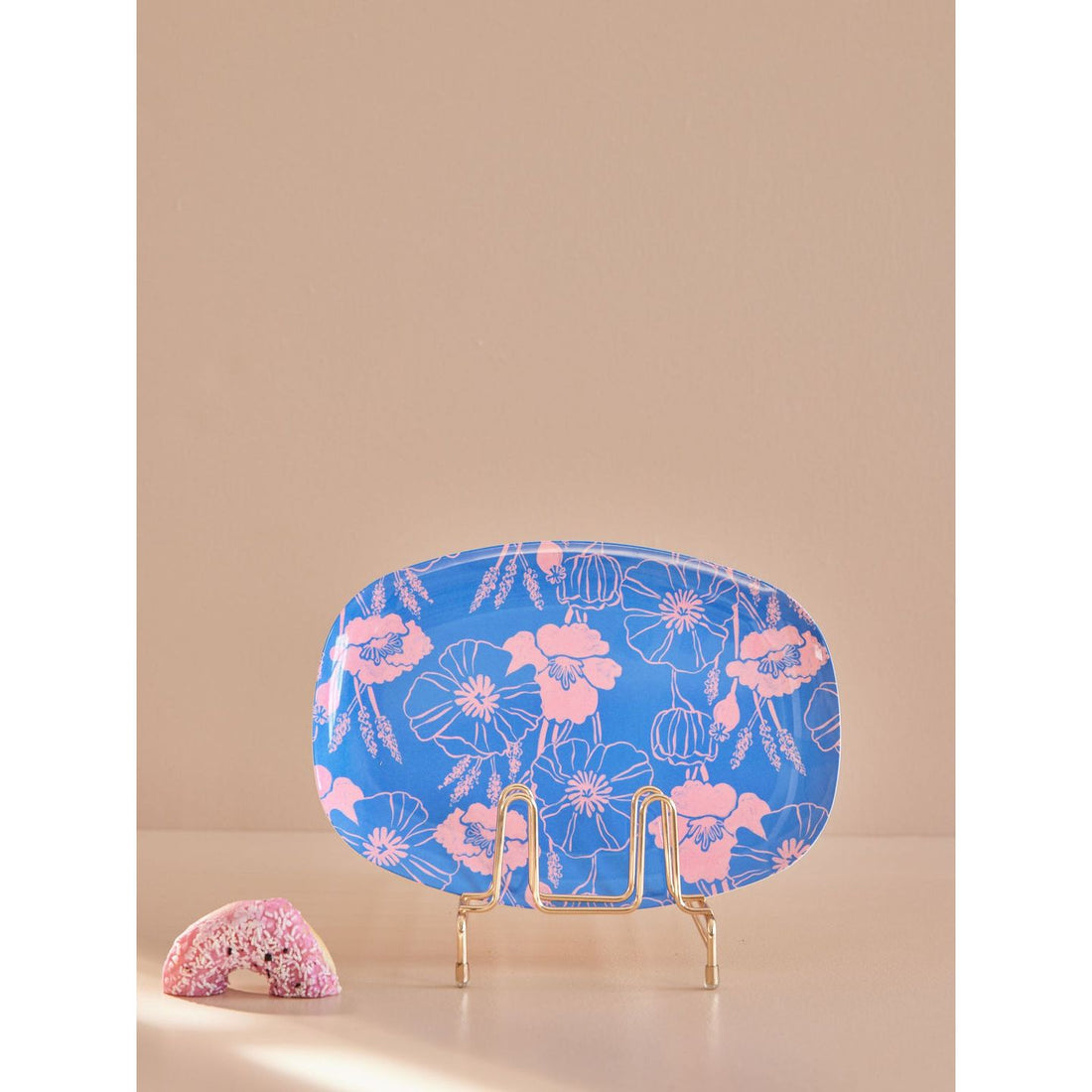 Rice DK Melamine Rectangular Plate With Poppies Love Print