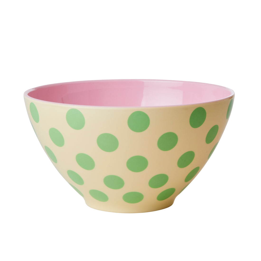 rice-dk-melamine-salad-bowl-with-green-dots-print-two-tone-rice-mesab-dotgr-
