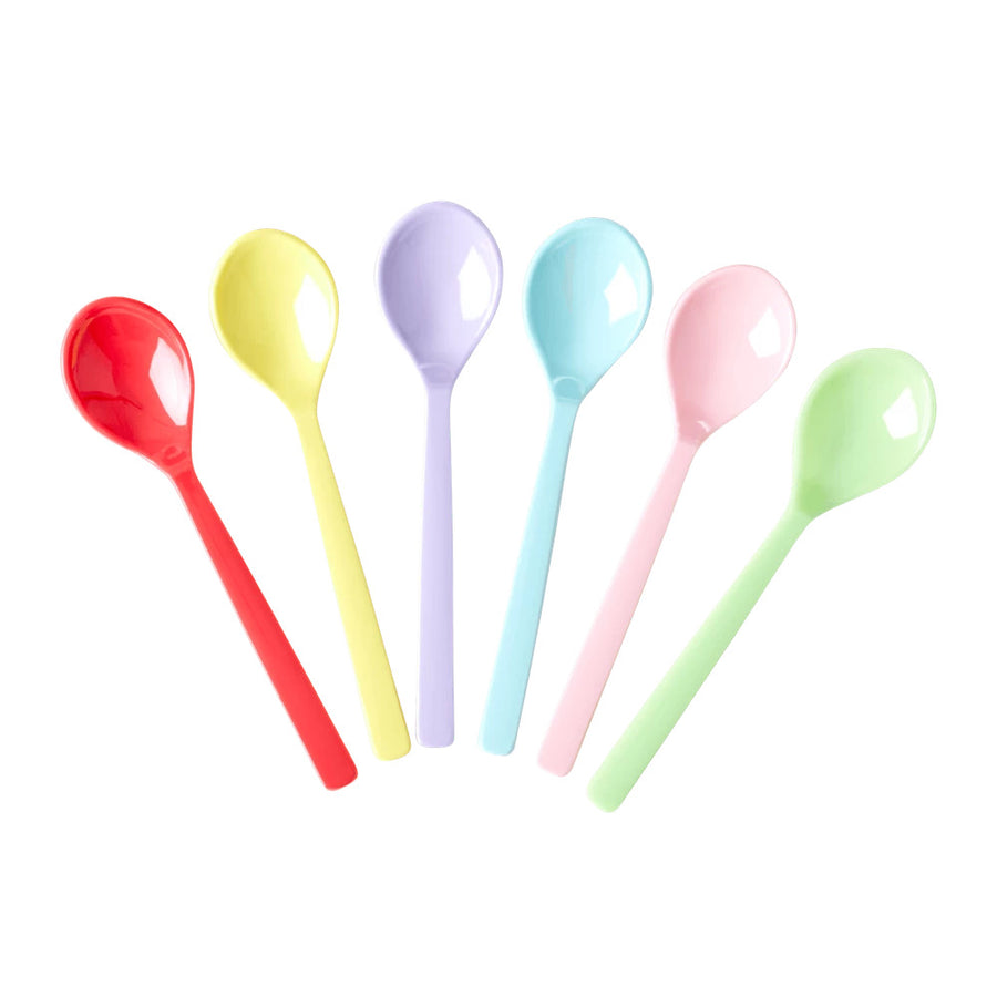 Rice DK Melamine Teaspoons in Assorted 'Yippie Yippie Yeah' Colors - Bundle of 6