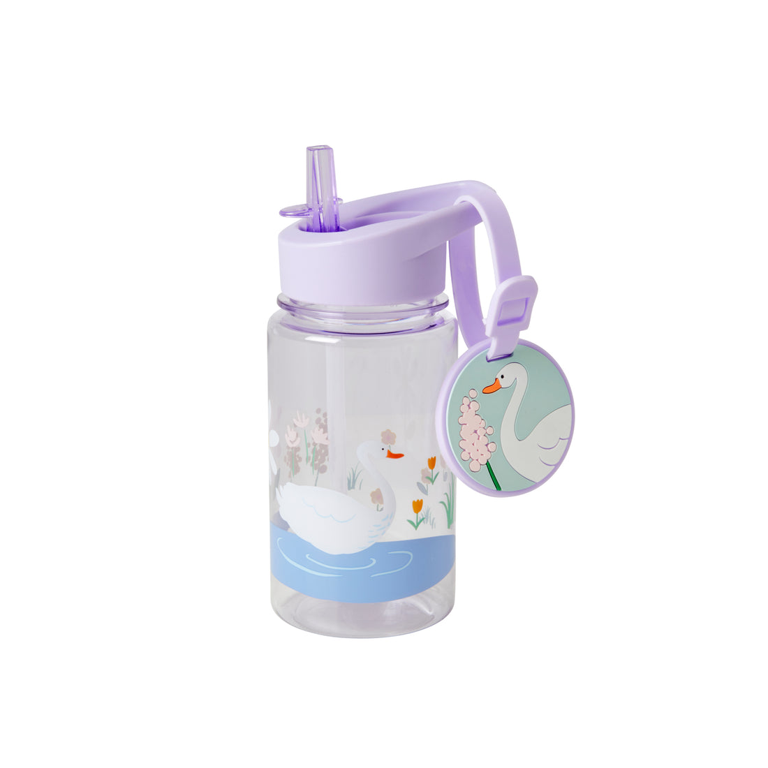 rice-dk-plastic-kids-drinking-bottle-with-name-tag-swan-print-450ml-rice-plbot-sswa-
