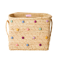 rice-dk-raffia-square-basket-with-dots-in-dance-out-colors-rice-bsrat-30dotaw22- (1)