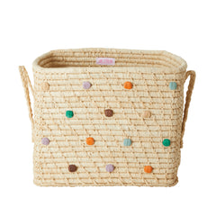 rice-dk-raffia-square-basket-with-dots-in-follow-the-call-of-the-disco-ball-rice-bsrat-30dotaw21-01