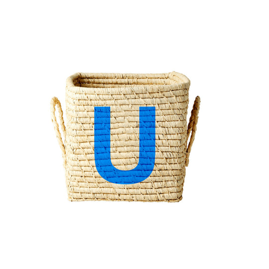rice-dk-raffia-square-basket-with-painted-letter-u-rice-bsrat-20u-01