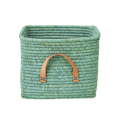 rice-dk-small-square-basket-raffia-mint-rice-bsrat-30mi-