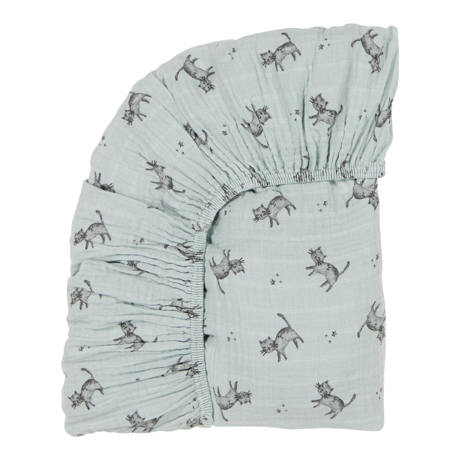 rose-in-april-fitted-sheet-olivia-cat-print-blue-cloud-