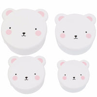 A Little Lovely Company Snack Box Bear Pink