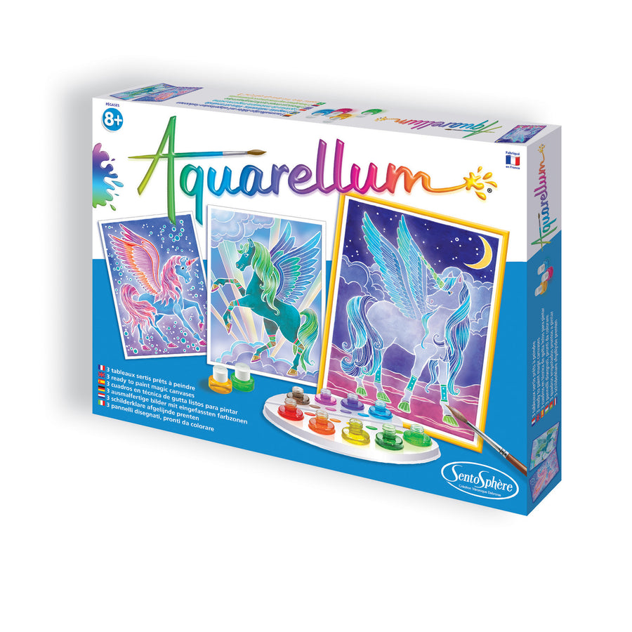 Peinture aquerelle - SENTOSPHERE - Aquarellum - Pégases - 9 couleurs - 3 tableaux - Sertissage Peinture aquerelle - SENTOSPHERE - Aquarellum - Pégases - 9 couleurs - 3 tableaux - Sertissage