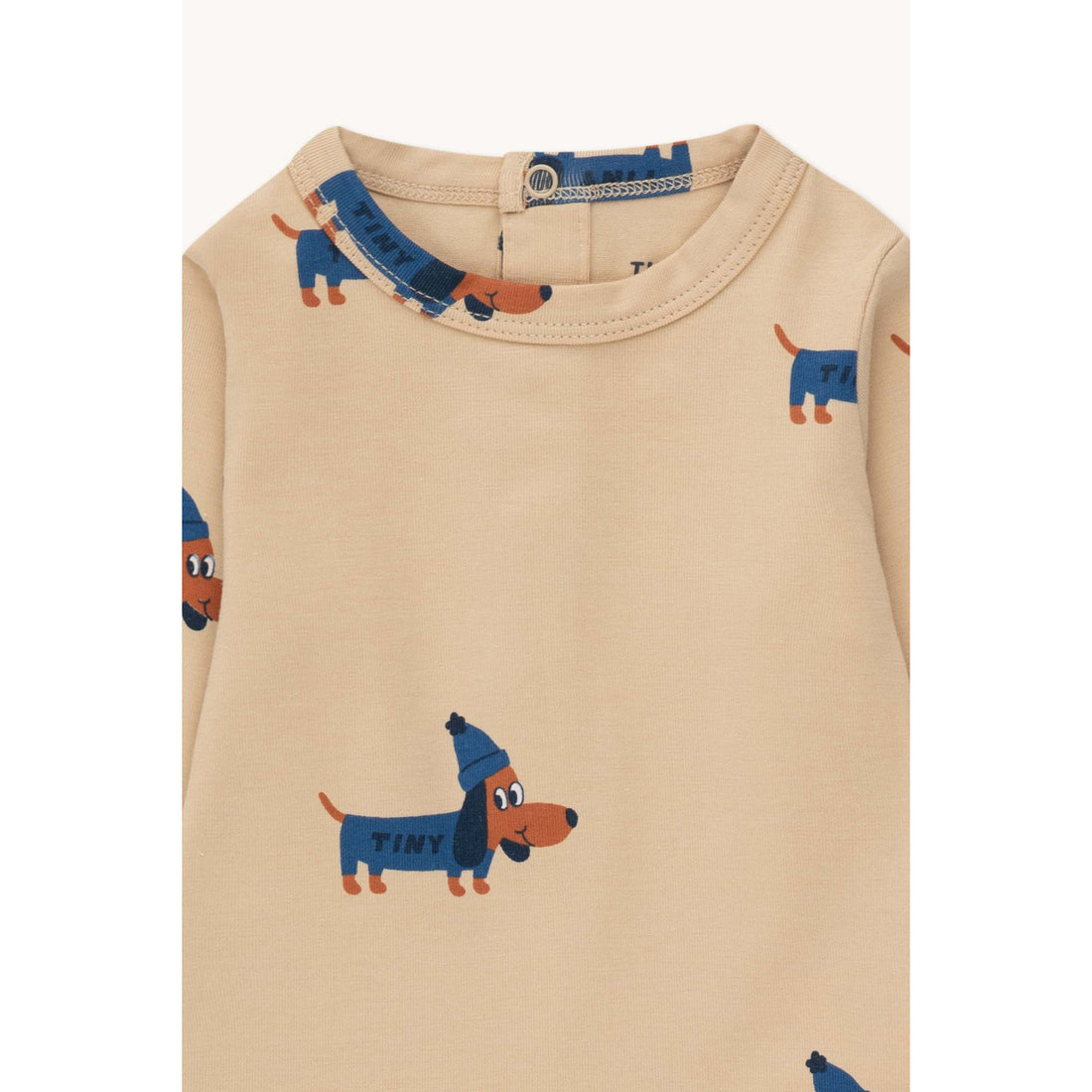 TINYCOTTONS DOGS TEE *taupe/indigo* TINYCOTTONS DOGS TEE *taupe/indigo*
