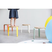 TIPTOE MINI LOU Kids Stool - Oak - Cloudy White - 30cm