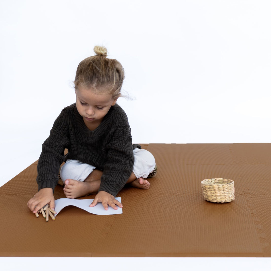 Toddlekind Classic Playmat 拼圖式兒童安全遊戲地墊 - Camel 131x131cm - 9片地墊及12條收邊條
