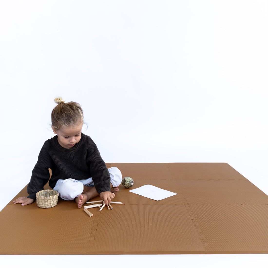 Toddlekind Classic Playmat 拼圖式兒童安全遊戲地墊 - Camel 131x131cm - 9片地墊及12條收邊條