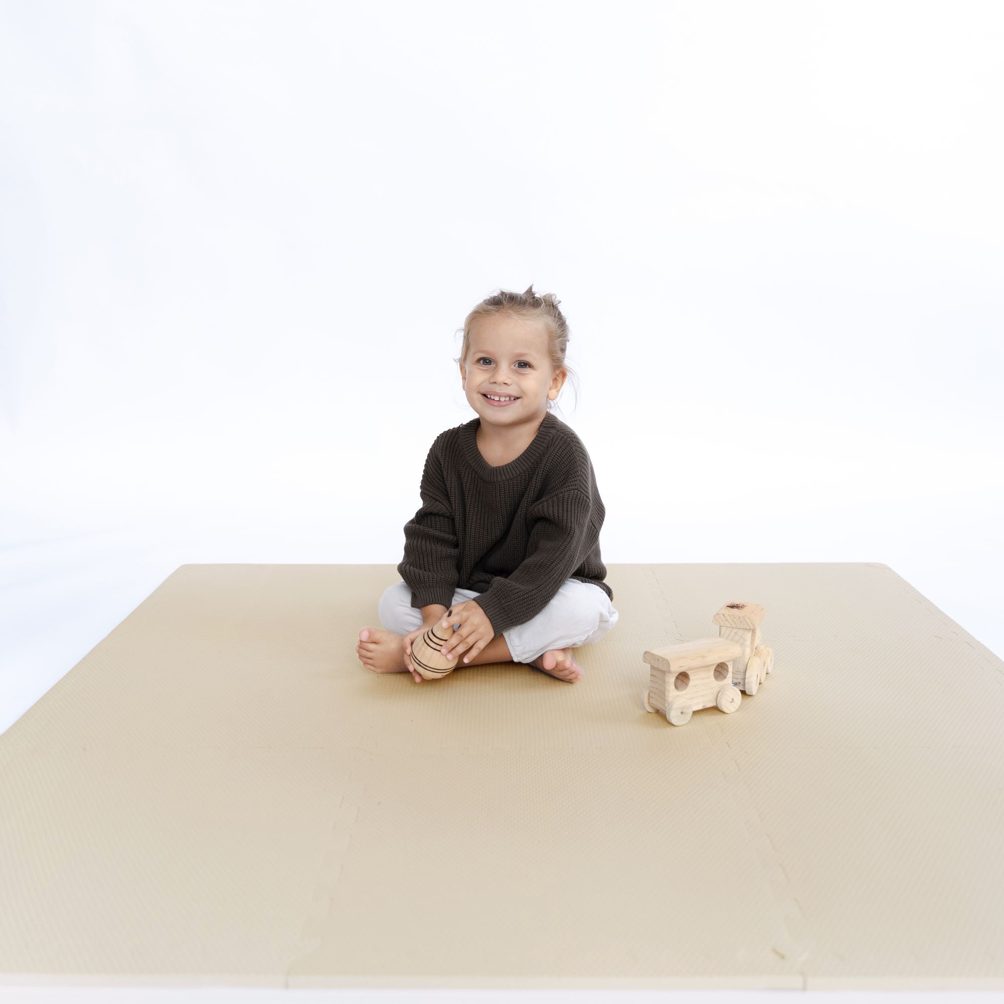 Toddlekind Classic Puzzle Playmat Clay 131x131cm - 9 Tiles & 12 Edging Borders