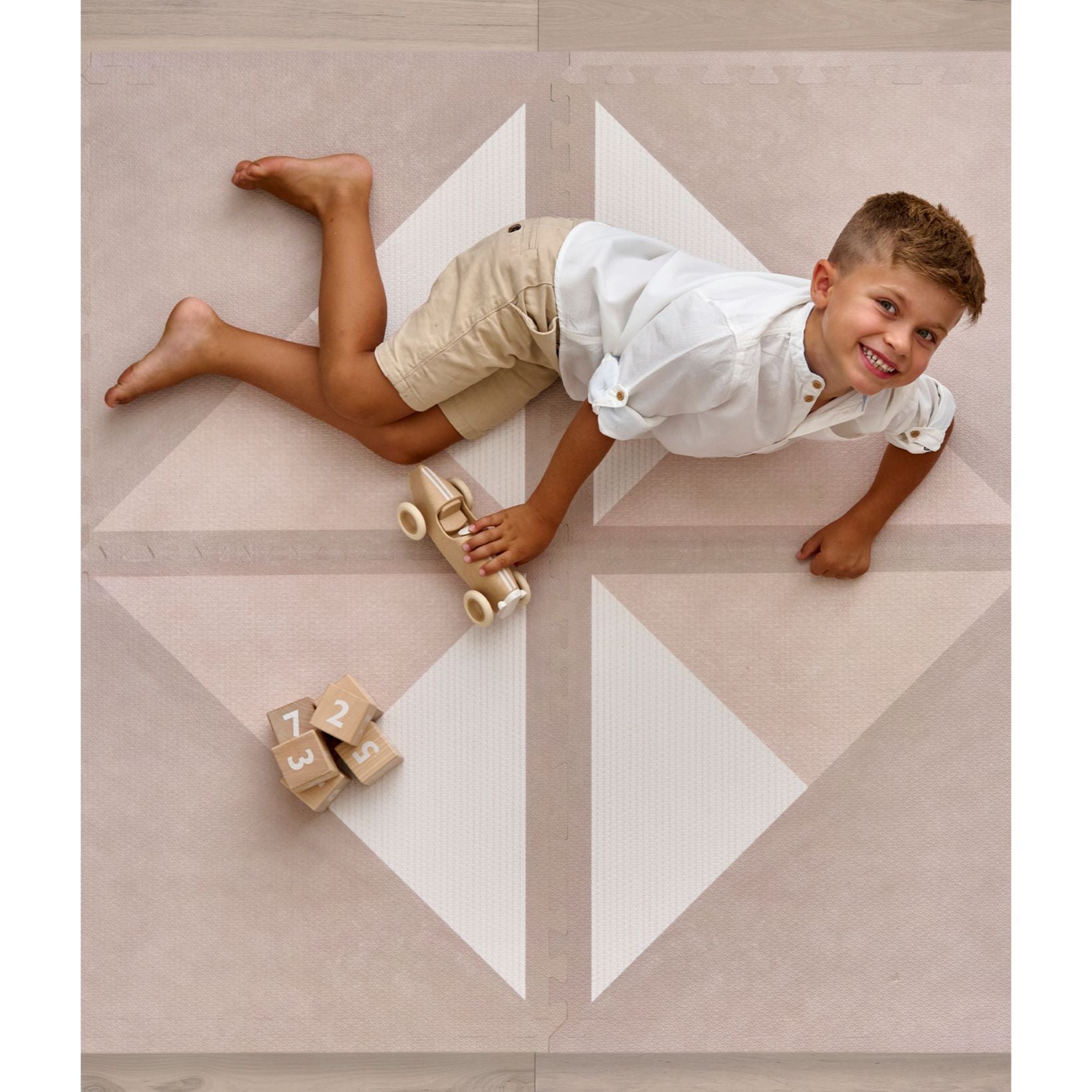 Toddlekind Prettier Puzzle Playmat Kyte Mocha 120x180cm - 6 Tiles & 12 Edging Borders