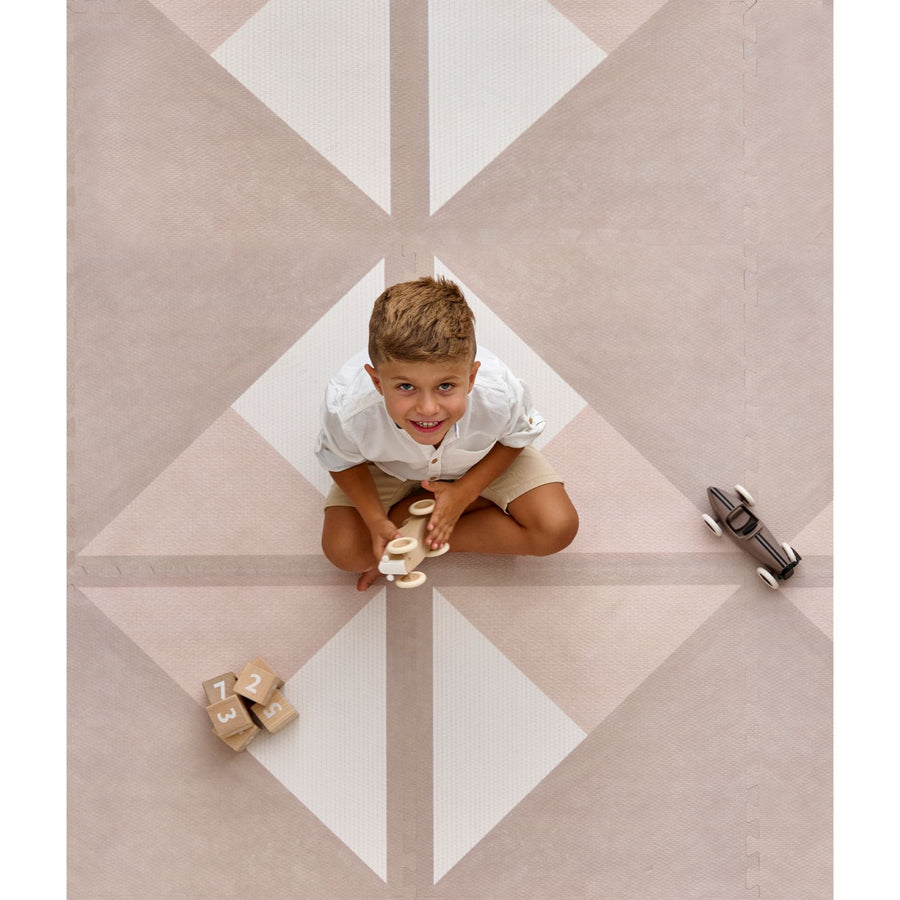 Toddlekind Prettier Puzzle Playmat Kyte Mocha 120x180cm - 6 Tiles & 12 Edging Borders