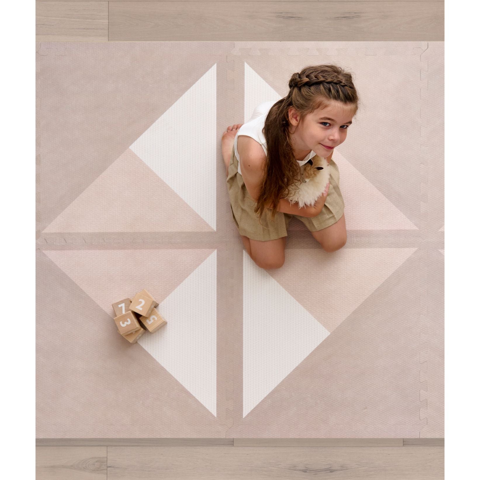 Toddlekind Prettier Puzzle Playmat Kyte Mocha 120x180cm - 6 Tiles & 12 Edging Borders