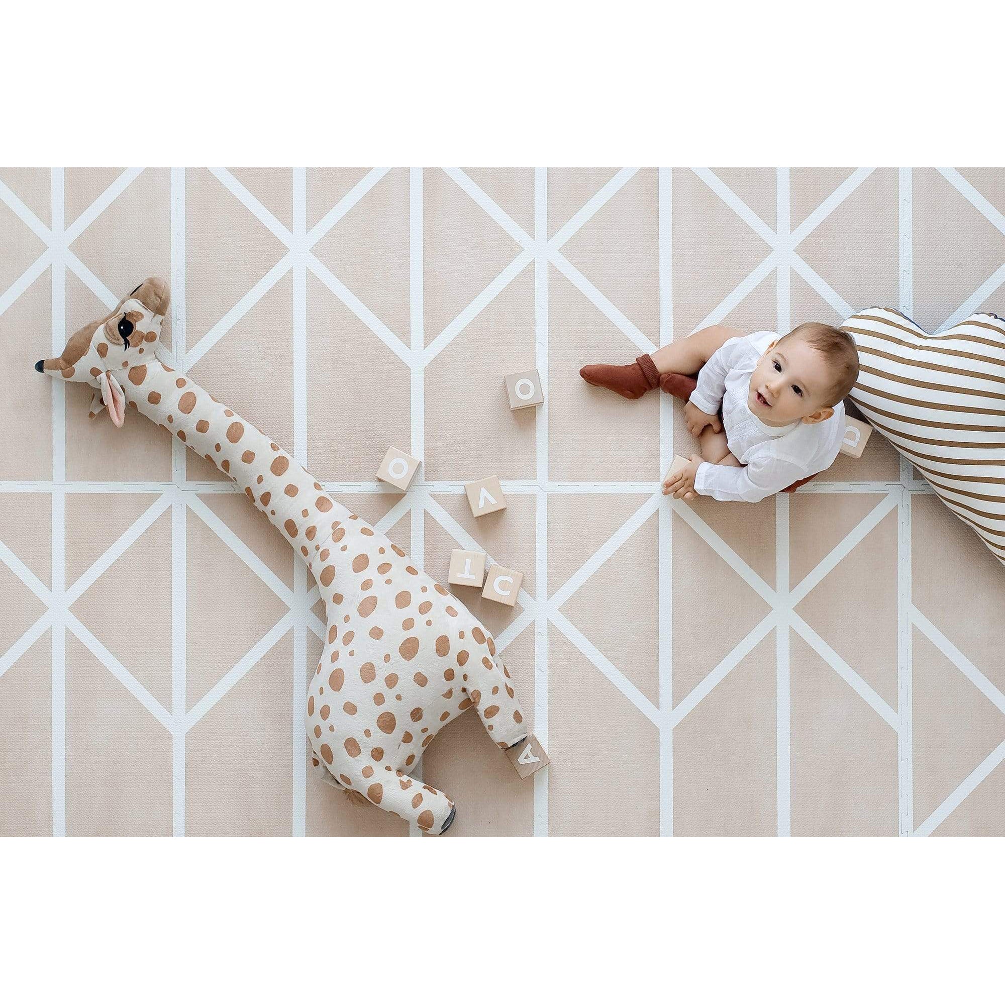 Toddlekind Prettier Playmat 兒童安全遊戲地墊 - Nordic Clay 120x180cm - 6片地墊及12條收邊條