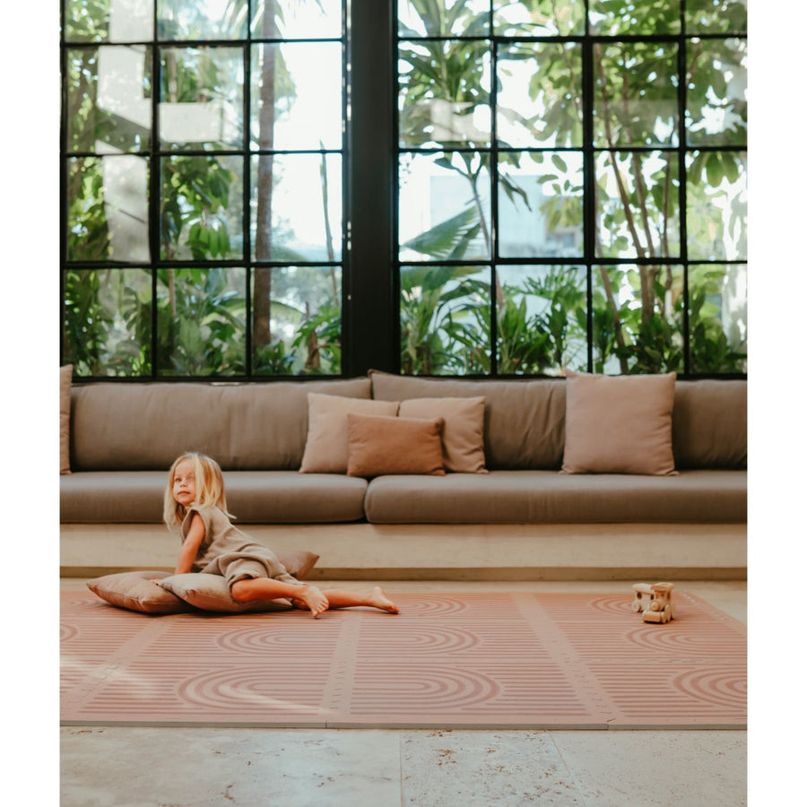 Toddlekind Prettier Playmat 兒童安全遊戲地墊 - Linear Camel 120x180cm - 6片地墊及12條收邊條