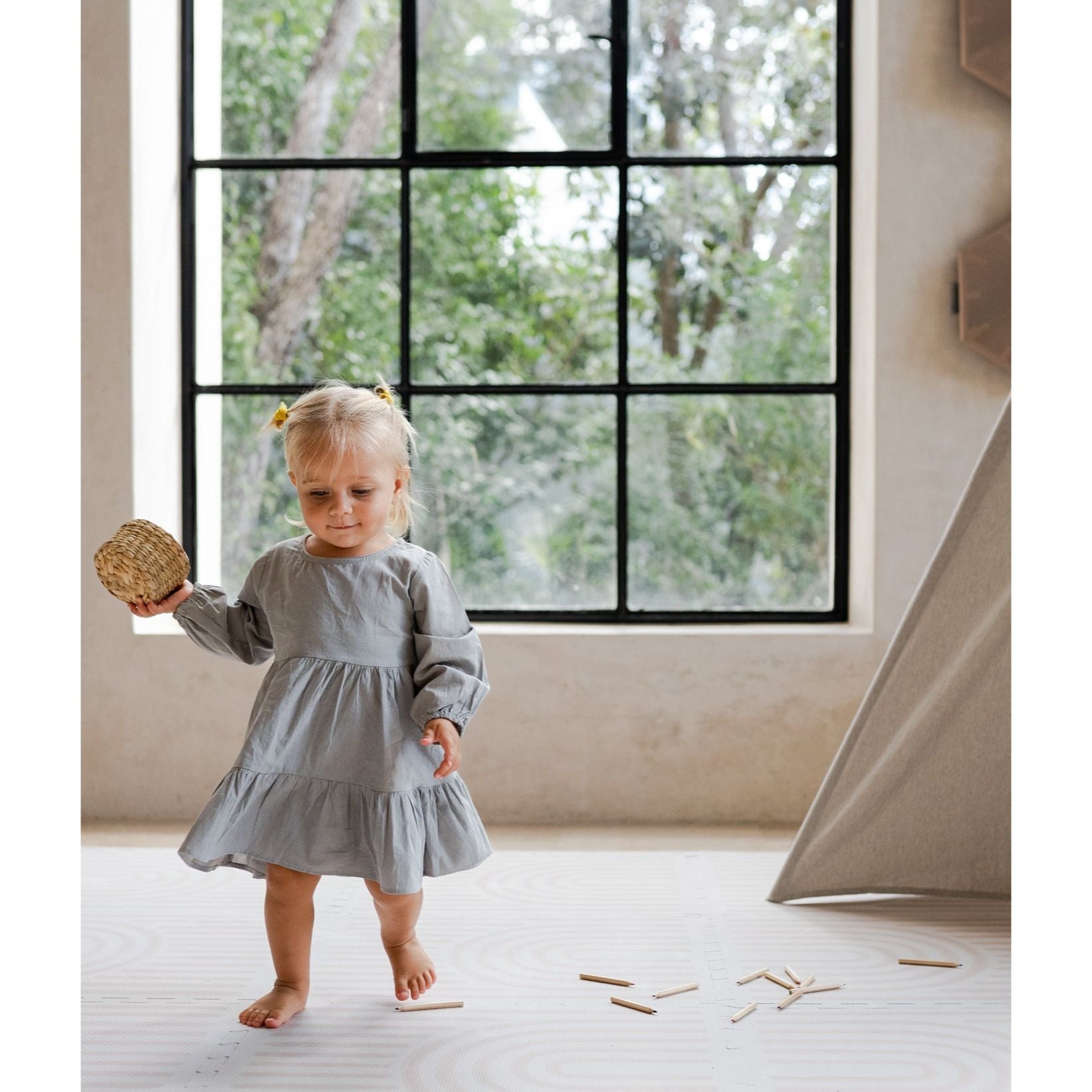 Toddlekind Prettier Playmat 兒童安全遊戲地墊 - Linear Linen 120x180cm - 6片地墊及12條收邊條 (預計於2025年8月下旬寄出)