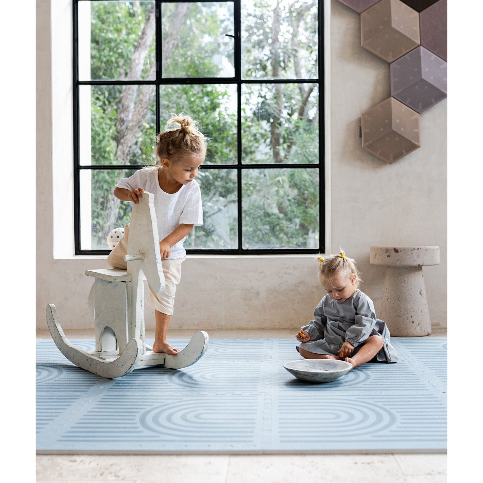Toddlekind Prettier Playmat 兒童安全遊戲地墊 - Linear Mineral 120x180cm - 6片地墊及12條收邊條 (預計於2025年8月下旬寄出)