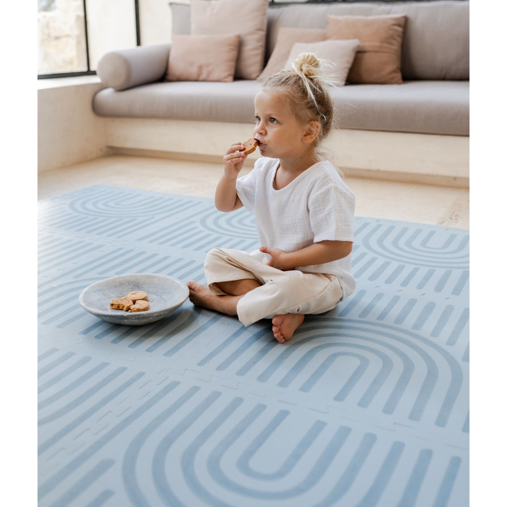 Toddlekind Prettier Playmat 兒童安全遊戲地墊 - Linear Mineral 120x180cm - 6片地墊及12條收邊條 (預計於2025年8月下旬寄出)