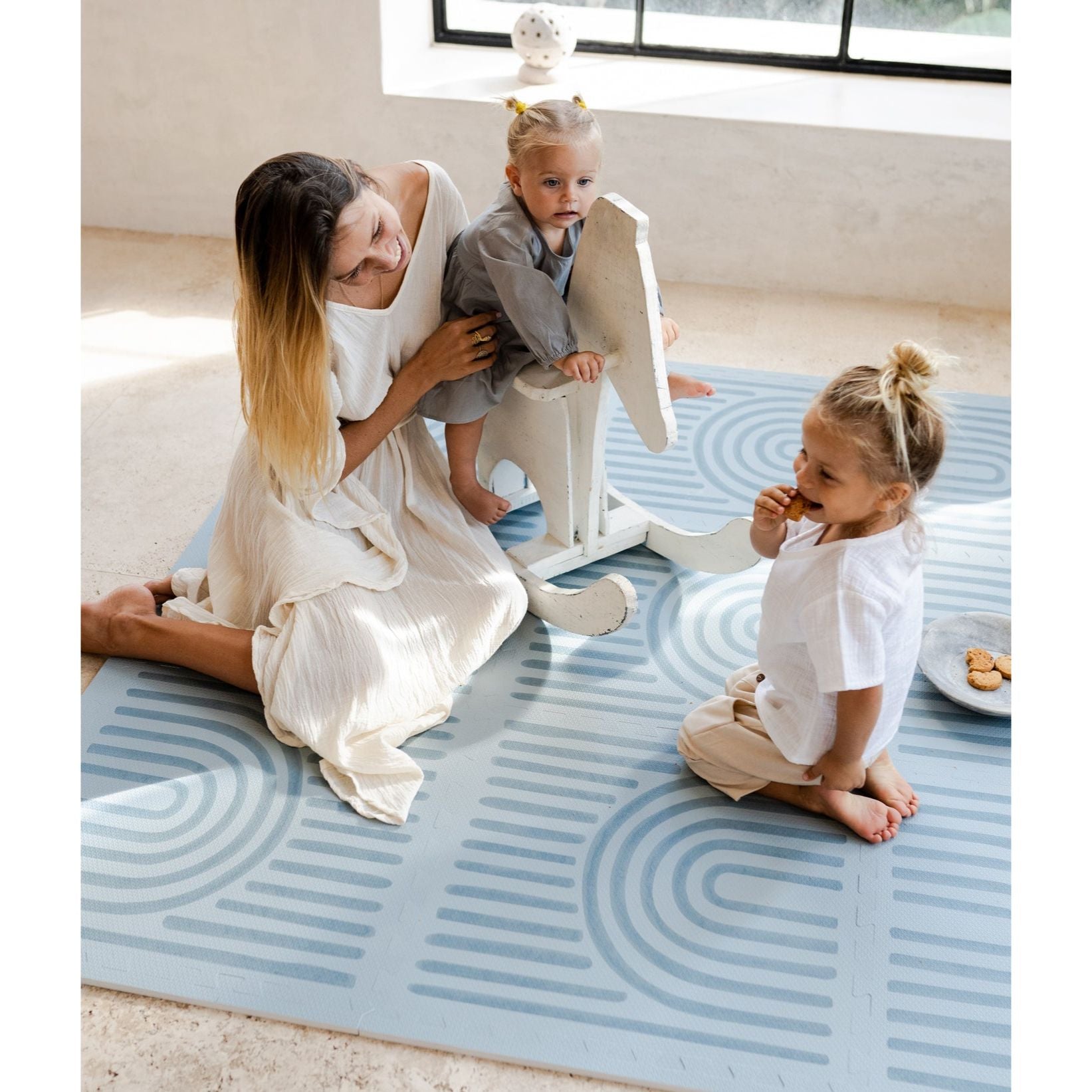 Toddlekind Prettier Playmat 兒童安全遊戲地墊 - Linear Mineral 120x180cm - 6片地墊及12條收邊條 (預計於2025年8月下旬寄出)