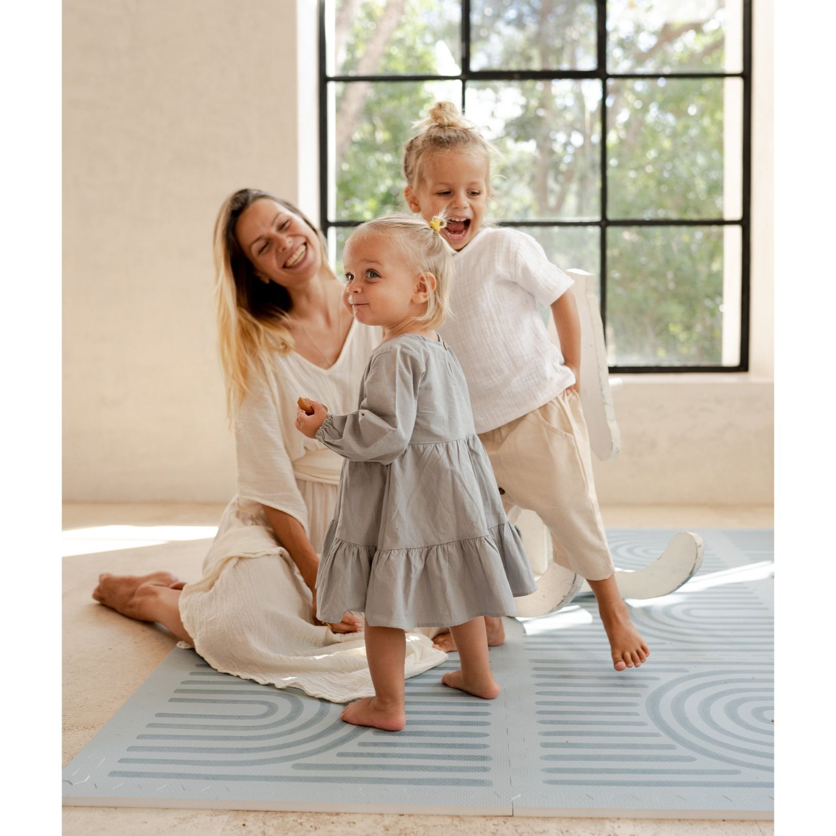 Toddlekind Prettier Playmat 兒童安全遊戲地墊 - Linear Mineral 120x180cm - 6片地墊及12條收邊條 (預計於2025年8月下旬寄出)