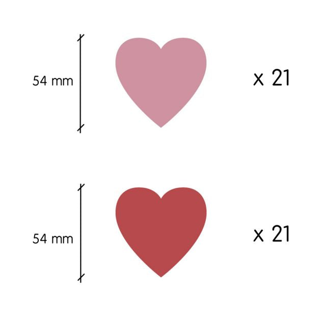 Tresxics Wall Adhesive 42 Hearts Pink & Light Pink