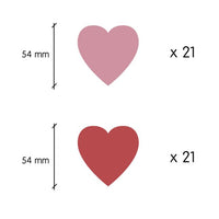 Tresxics Wall Adhesive 42 Hearts Pink & Light Pink