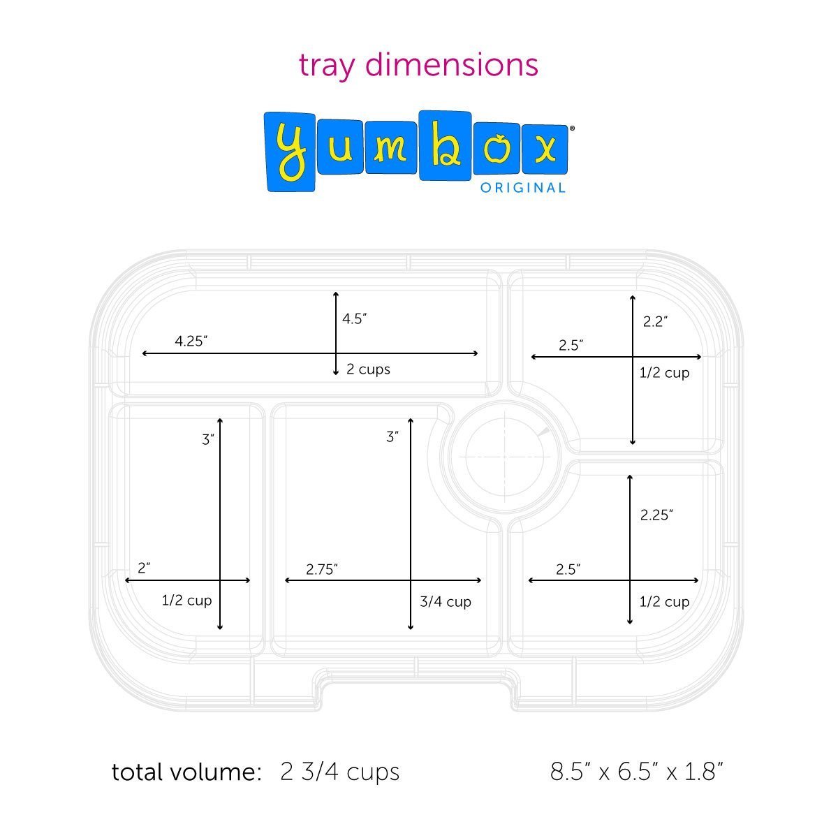 Yumbox Original Power Pink 6 Compartment Lunch Box