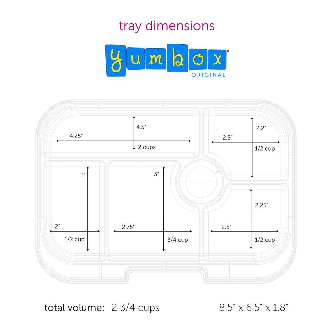 Yumbox Original Power Pink 6 Compartment Lunch Box